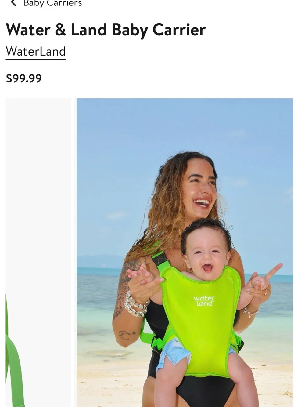 Water Land Baby Swim Carrier in Green